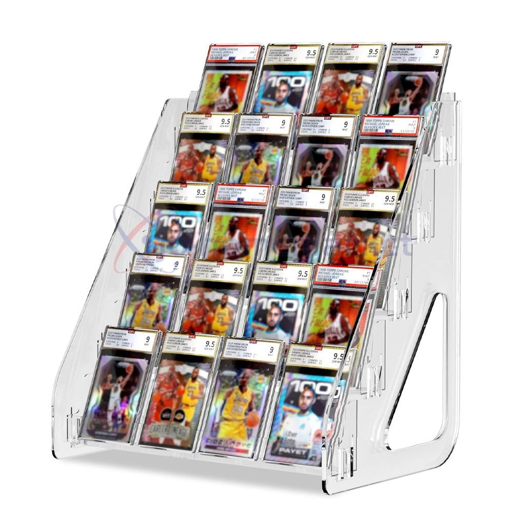 5 Tier Trading Card Display Stand Vertical Holder for Baseball Basketball Sport