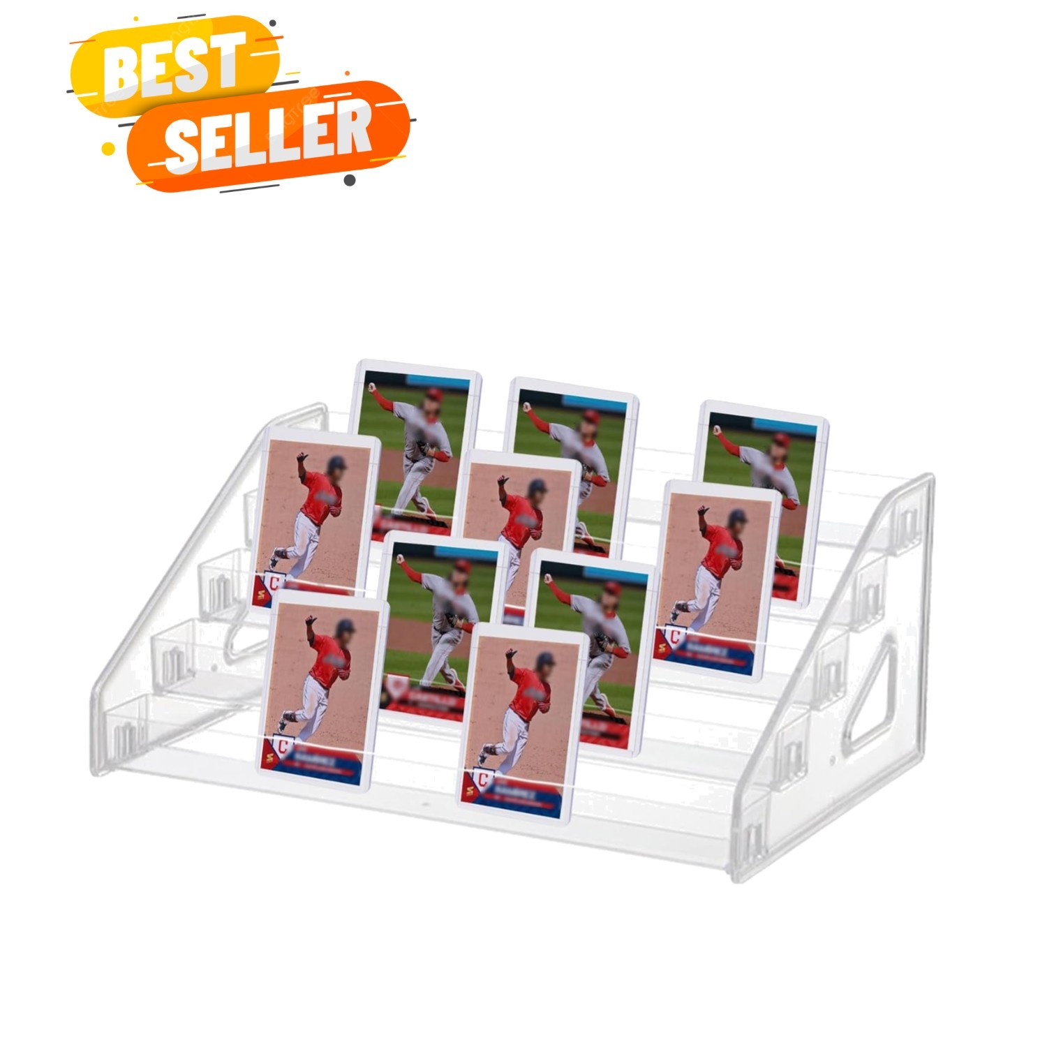 5-Tiered Trading Card Display Holder, Clear Plastic Tabletop Display Rack for…