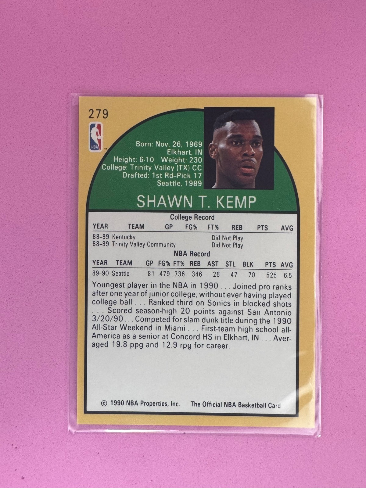 1990-91 NBA Properties Shawn Kemp [Base] #279