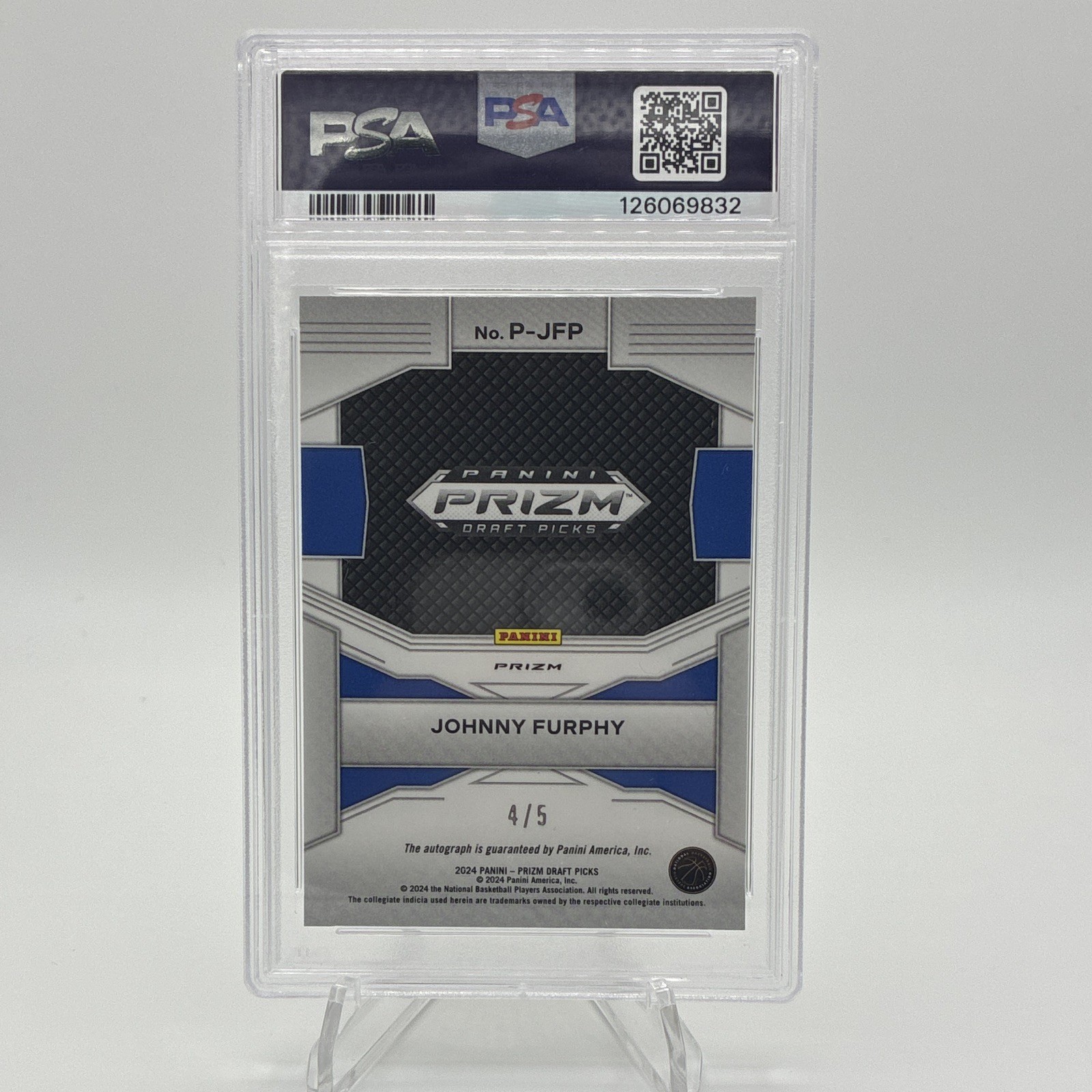 Panini 2024-25 Prizm Draft Picks /5 Rookie Johnny Furphy Penmanship