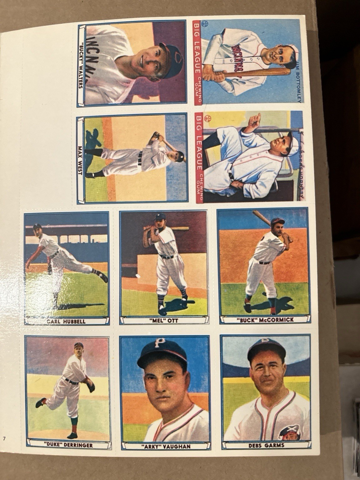 1977 Complete Set Dover Publishing Reprint 98 Baseball Cards, Book 8 Pages
