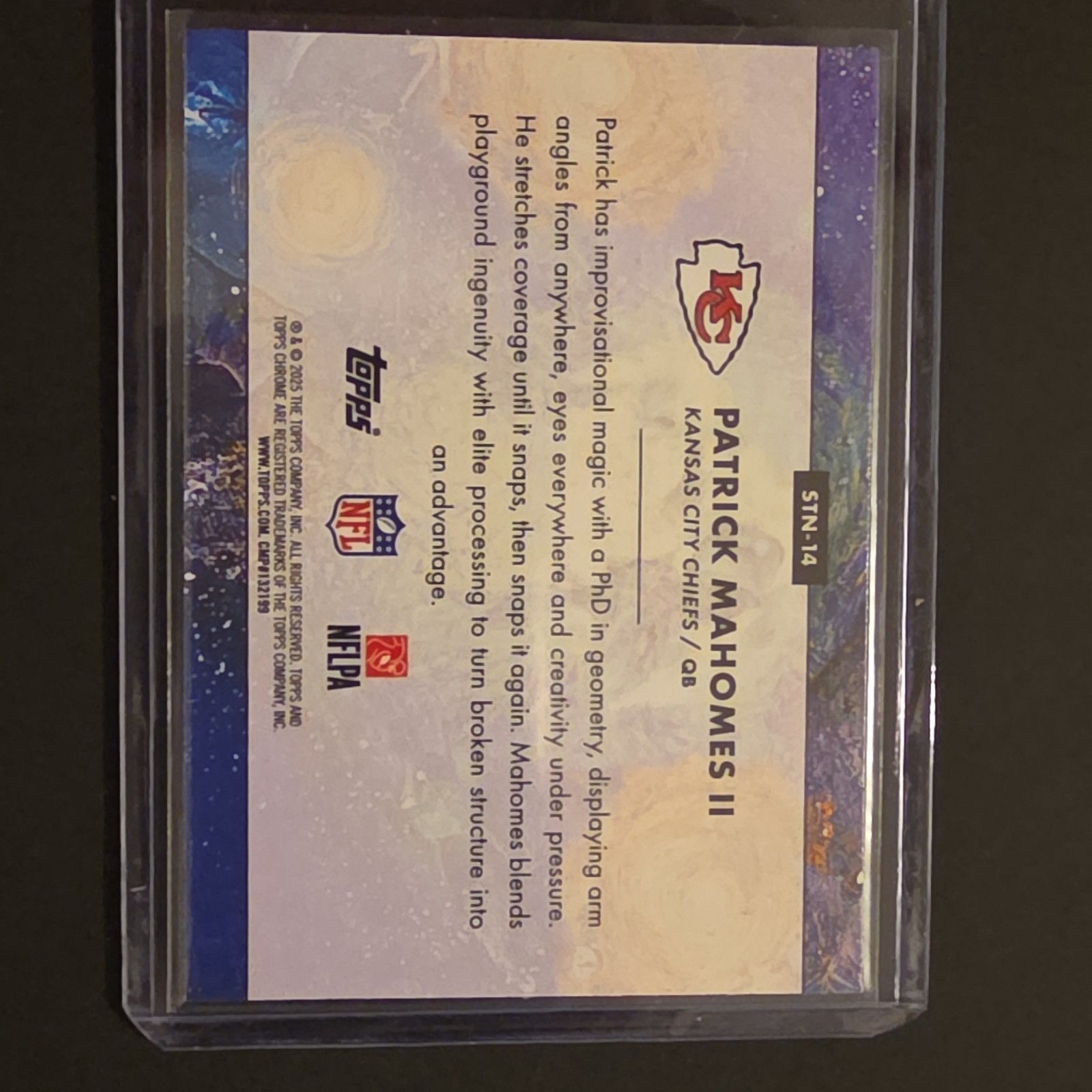 Topps 2019 Topps Chrome Insert Patrick Mahomes II STN-14 Kansas City Chiefs