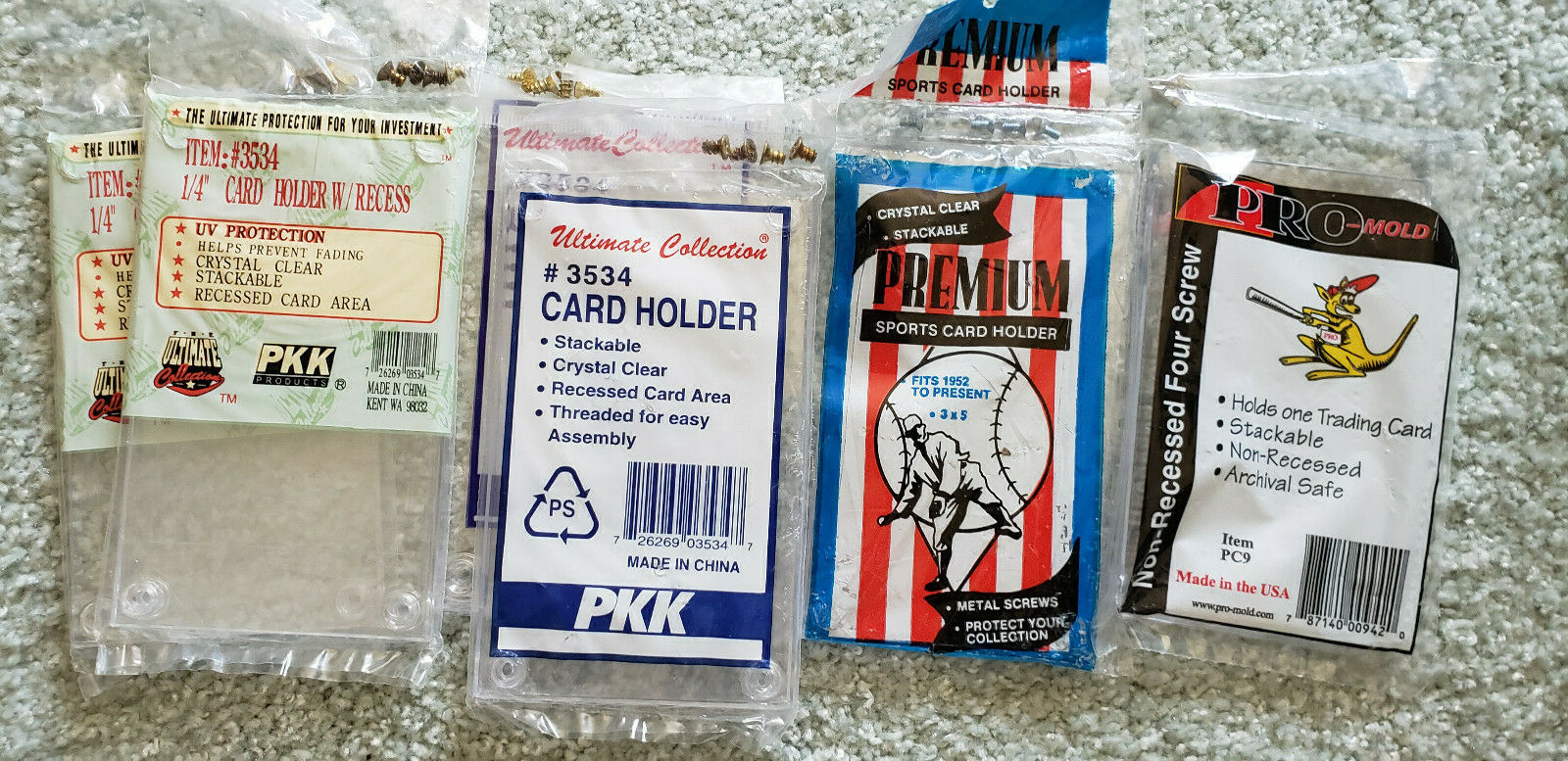 6 NEW FOUR SCREW CARD HOLDERS