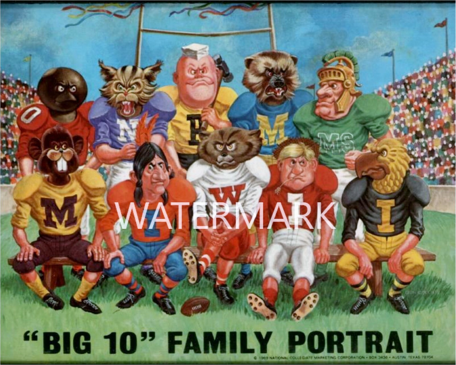 “BIG TEN” FAMILY PORTRAIT 1970 PRINT (comes in 4 sizes)