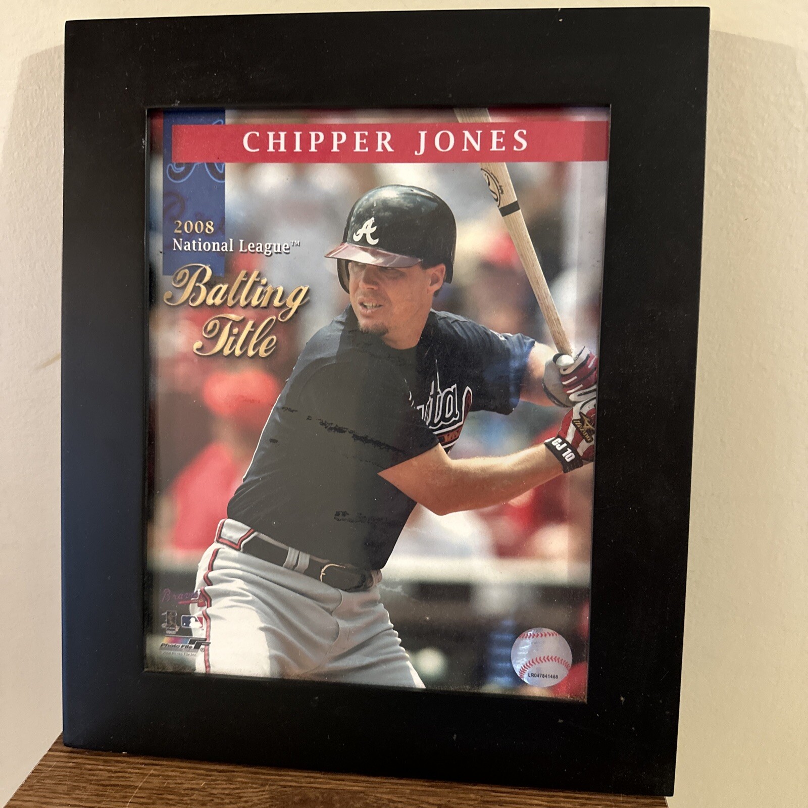 Chipper Jones MLB Photo 2008 National League Battling Title In Frame 10.5”x12.5”