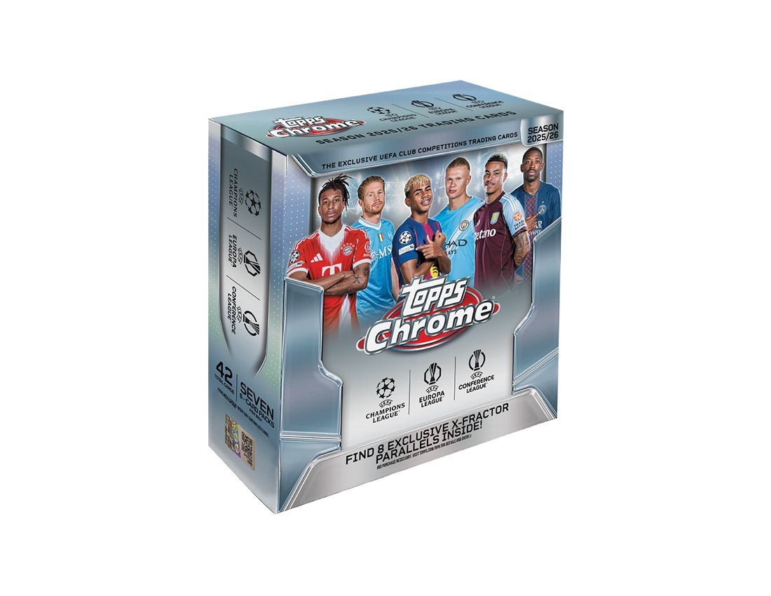 2025-26 Topps Chrome UEFA Champions League Mega Box Factory Sealed 7 Packs FT