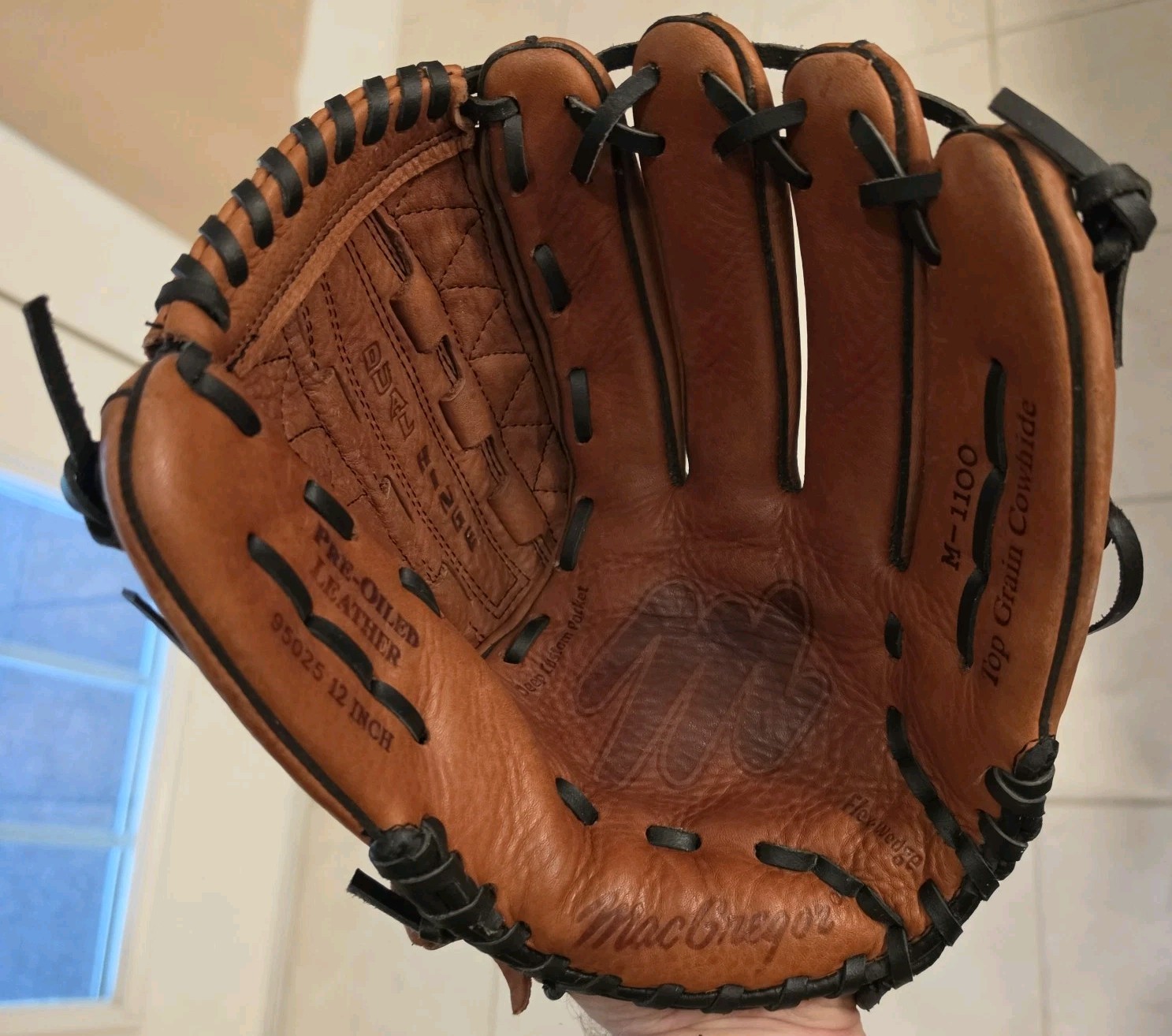 MacGregor Baseball Glove Leather RHT 12″ 95025 M-1100 Right Hand Throw