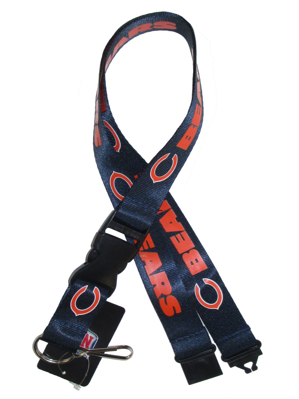 CHICAGO BEARS LANYARD NFL LICENSED NAVY BLUE ORANGE 24 INCHES HEAVY DUTY RIBBON