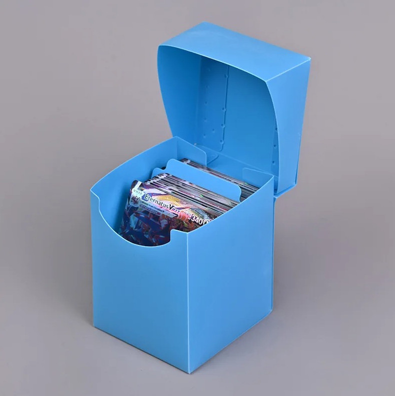 1pc Trading Card Storage Box Solid Color Card Holder Organizer Sports And Games