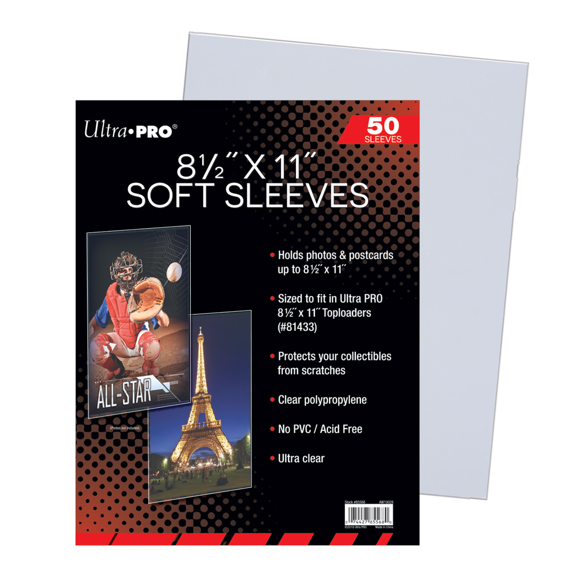(50 Count) Ultra Pro 8 1/2″ x 11″ Soft Sleeves For Photos, Papers and Documents
