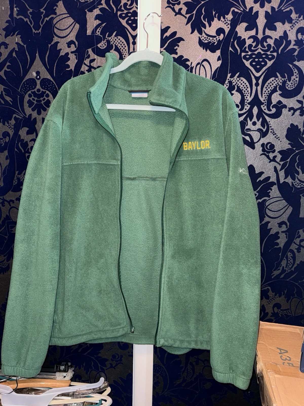 Baylor Bears Fleece Jacket Mens XL Green Columbia Broken Zipper (WTF27)