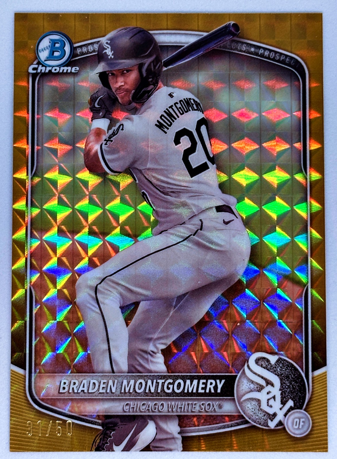 Braden Montgomery 2025 Bowman Chrome #BCP-132 Gold Geometric /50