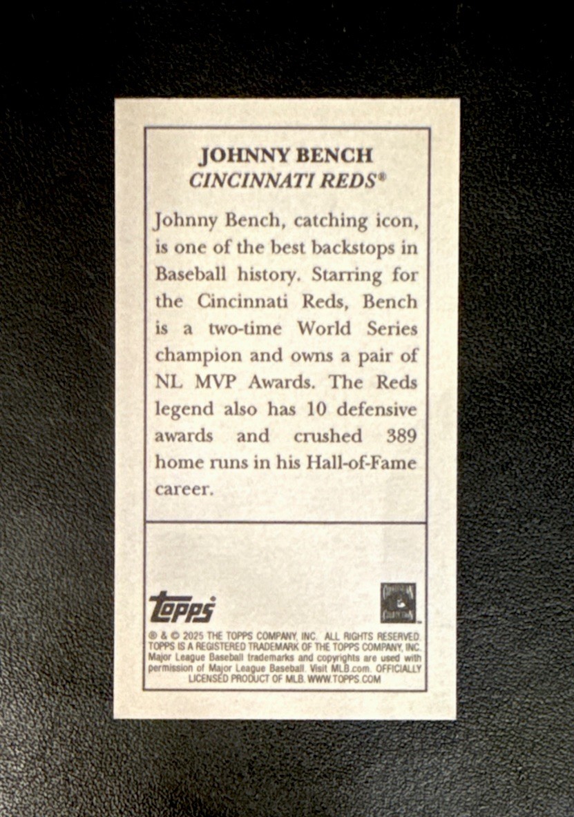 JOHNNY BENCH – 2025 Topps T205 [Base] – #226 – CINCINNATI REDS