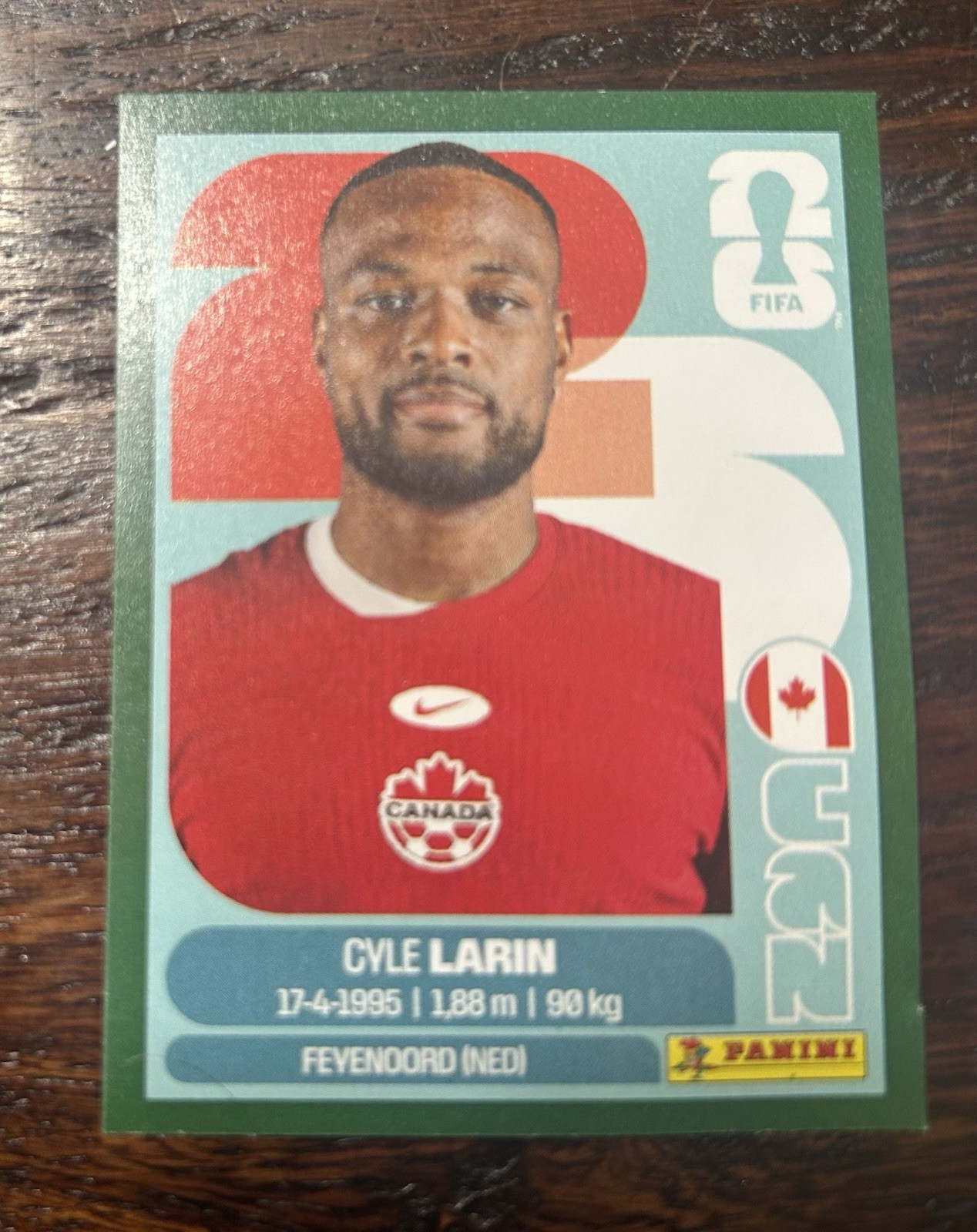2026 Panini World Cup Sticker Cyle Larin Green Canada Feyenoord