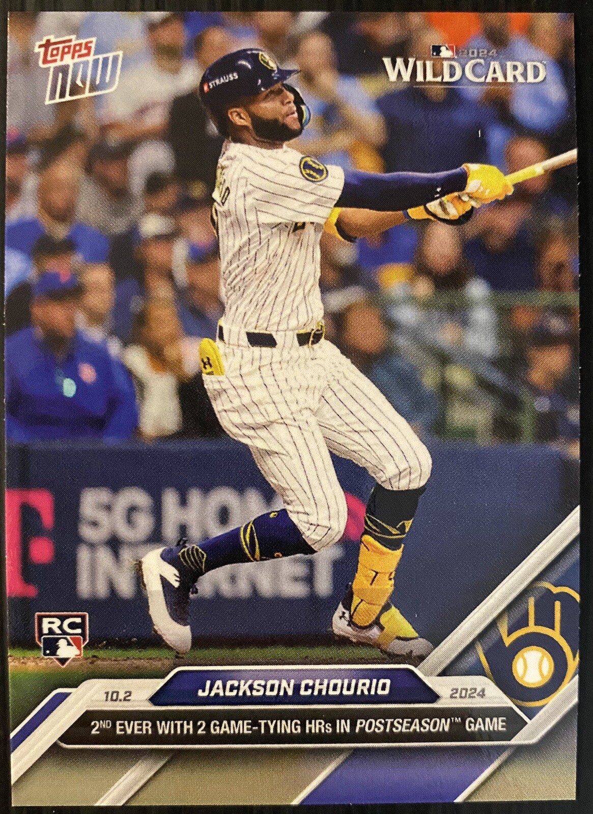 2024 Topps Now #795 Jackson Chourio NL Wild Card Milwaukee Brewers RC