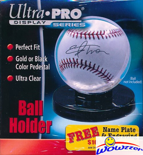 Ultra Pro Baseball Display Holder with Black Pedestal Base Plus Name Plate!