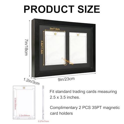 Baseball Card Display Case Wall Mount or Tabletop, Trading Card Display 2 Grid