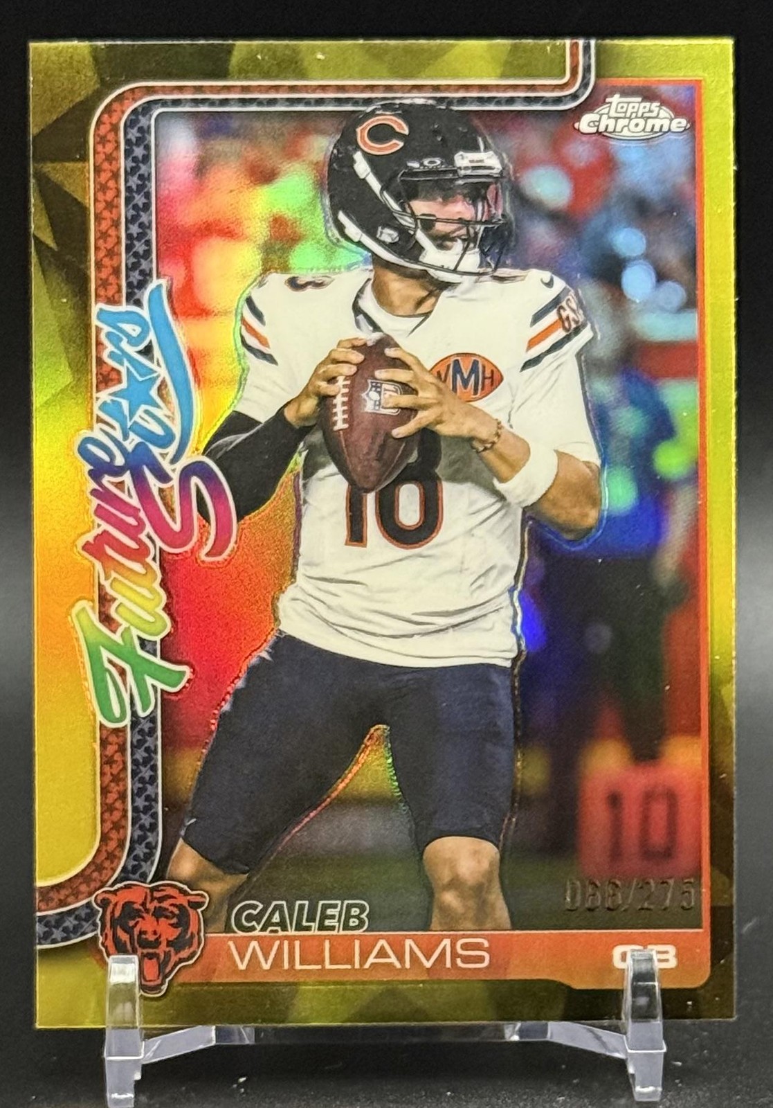 2025 Topps Chrome #FS-1 Caleb Williams Future Stars Yellow Refractor #/275