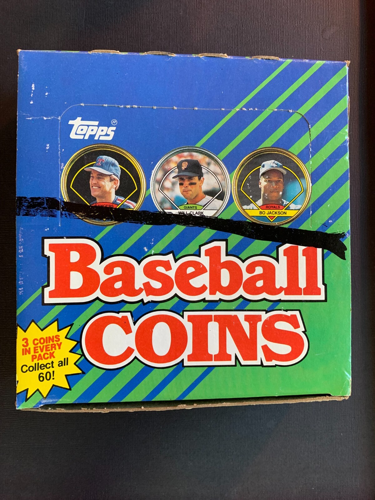 1990 Topps Baseball Coins, Unopened Pack of 3 Coins. Possible Nolan Ryan & more