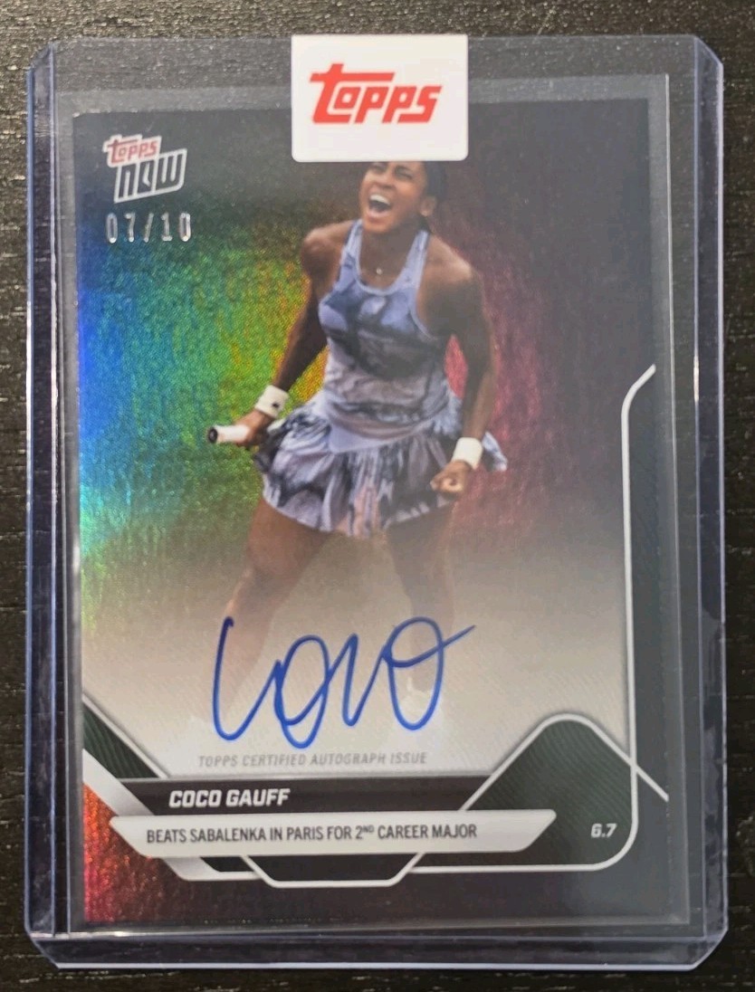 2025 Topps Now #TN-CG1A Coco Gauff French Open Champion – Black Auto /10