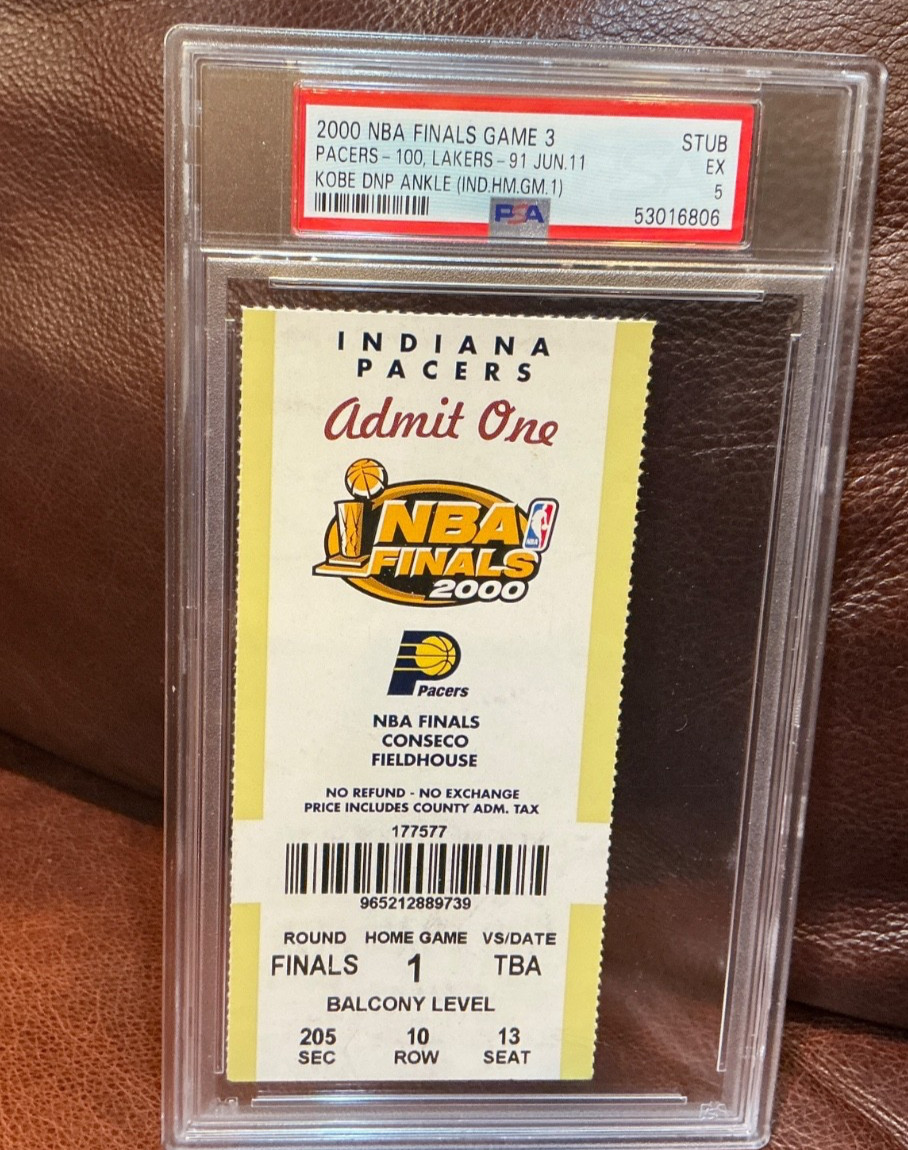 Psa 5 2000 NBA FINALS Game 3 Ticket Kobe Bryant Debut series Shaq Oneal Lakers
