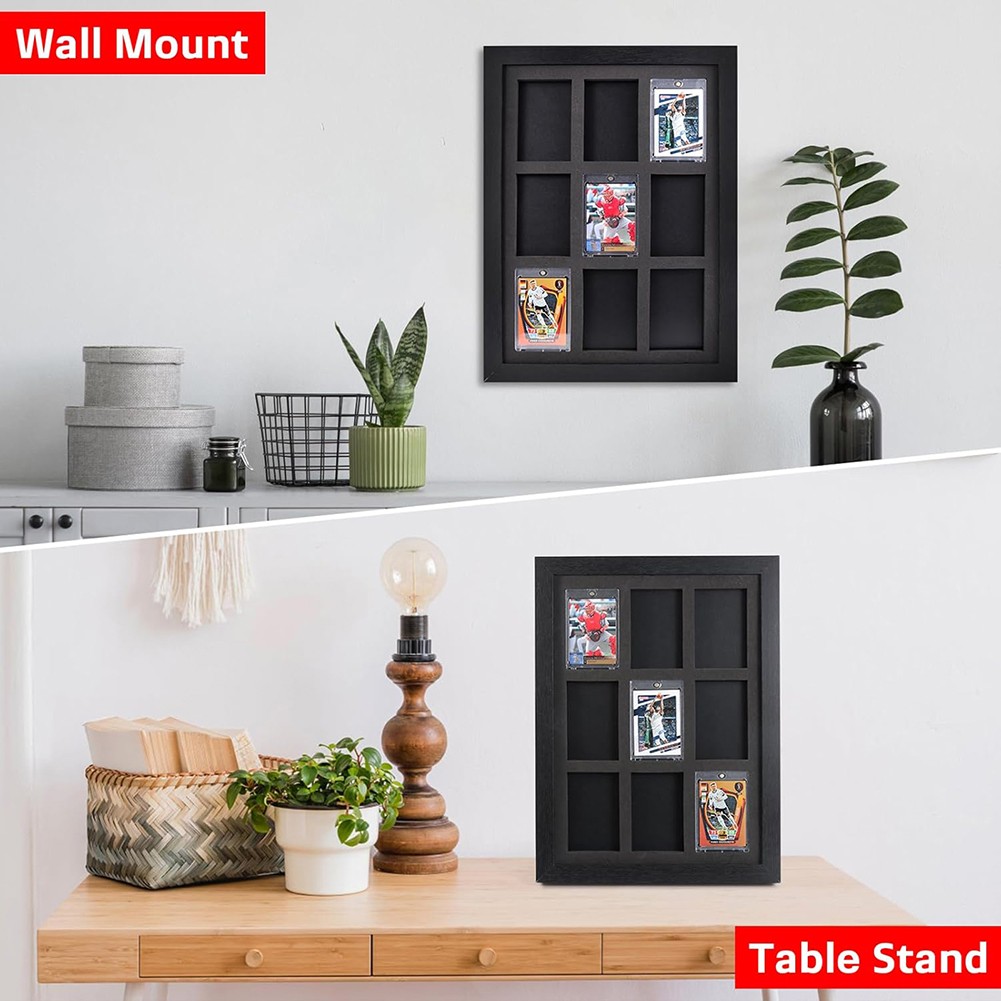 US Wall Mount Trading Card Display Frame 35pt UV Protection Magnetic Card Holder
