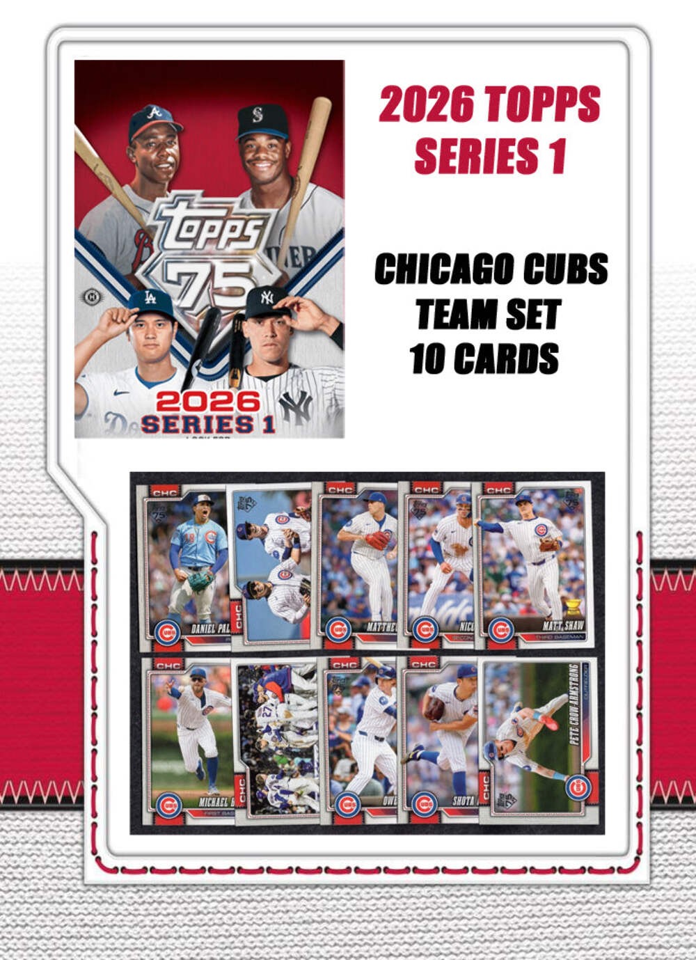 Topps Chicago Cubs Team Sets 2017 2018 + Multiyear Pack 2025 Pete Crow-Armstrong