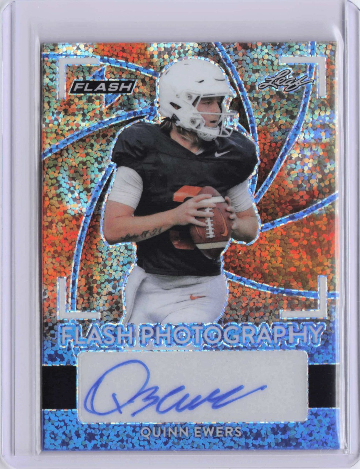 2022 Leaf Flash Quinn Ewers Blue Sparkle RC Auto /25 #FP-QE1 Dolphins 722