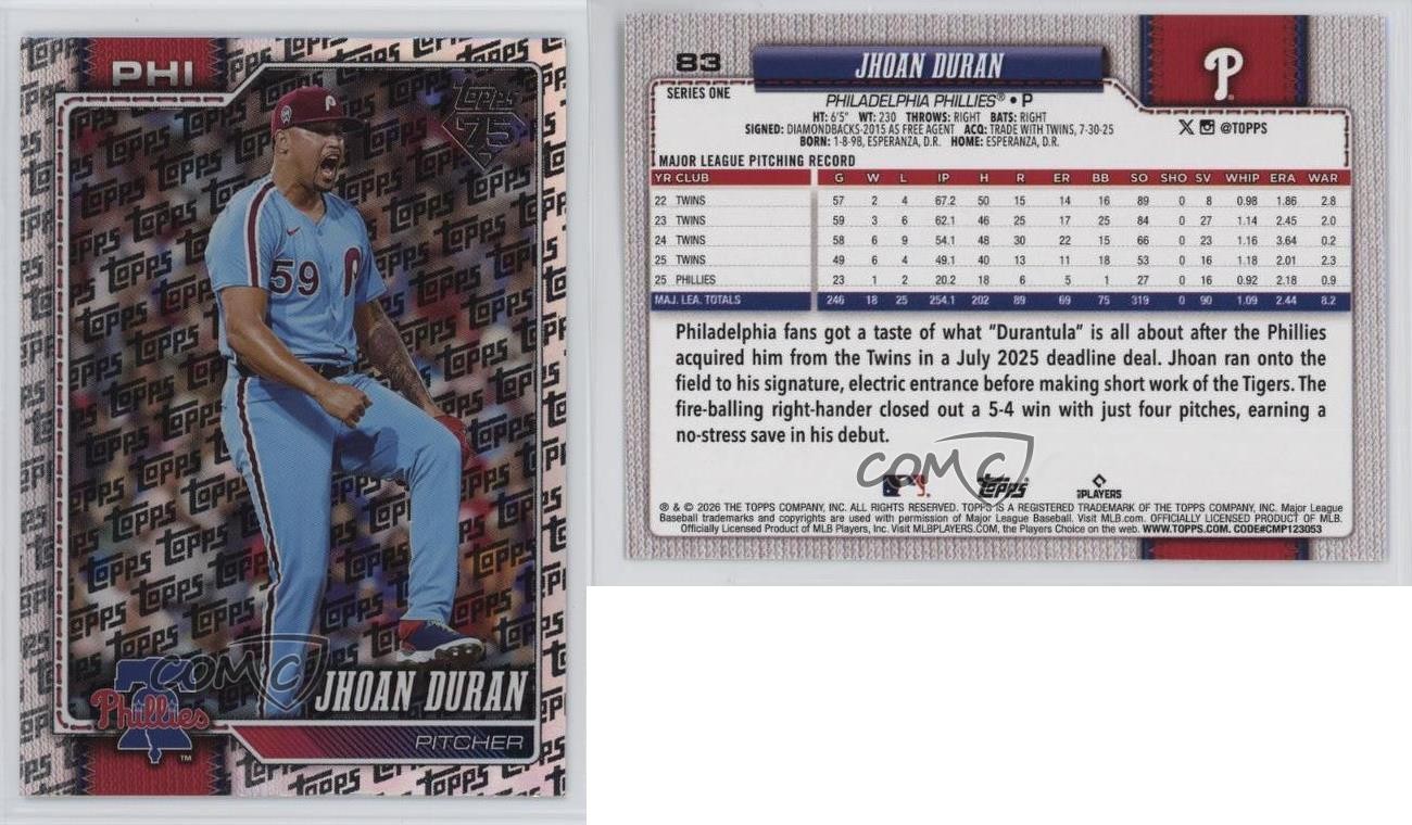 2026 Topps Series 1 Topps Logo Jhoan Duran #83 14dq