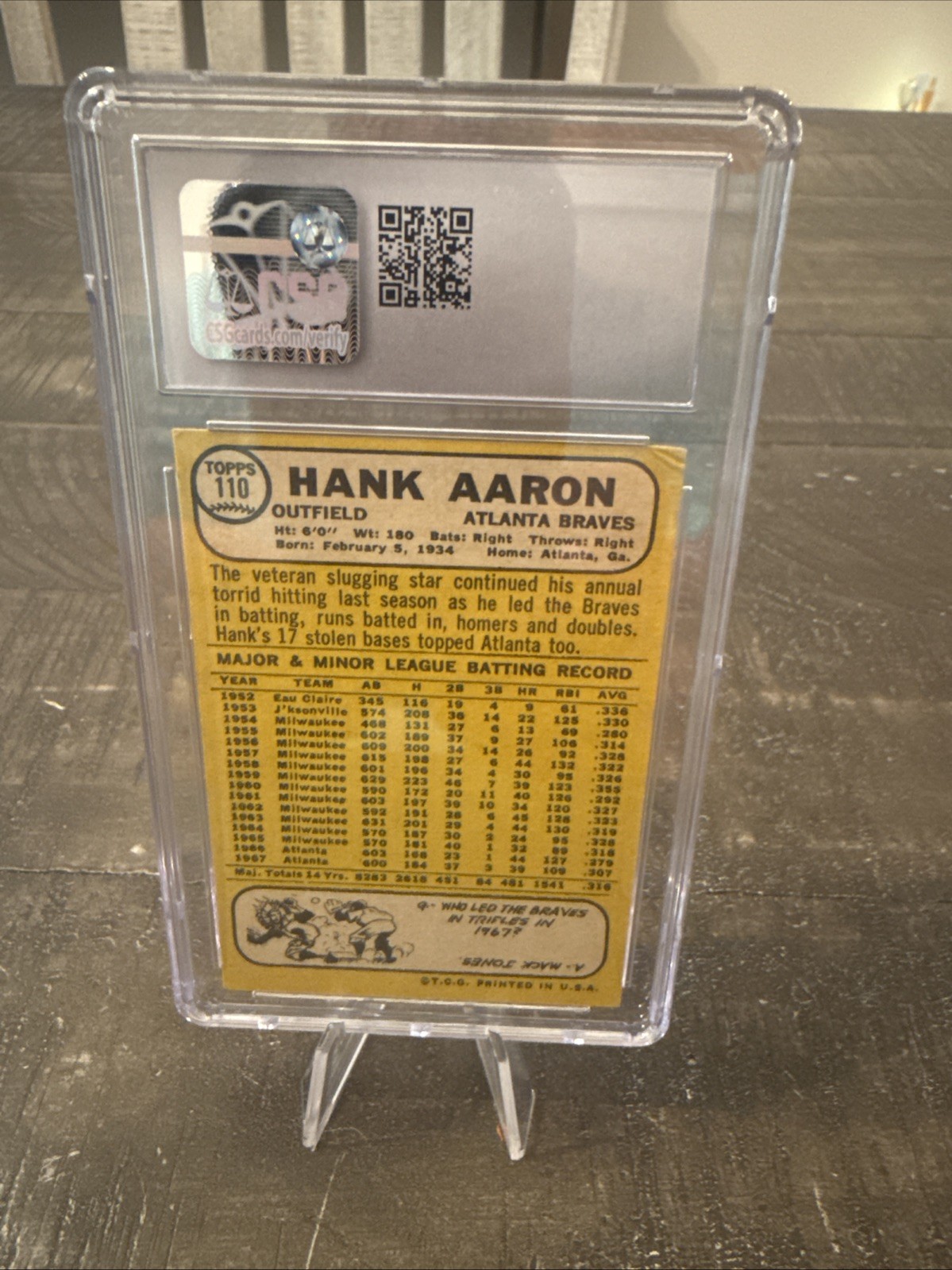 1968 Topps – Hank Aaron #110