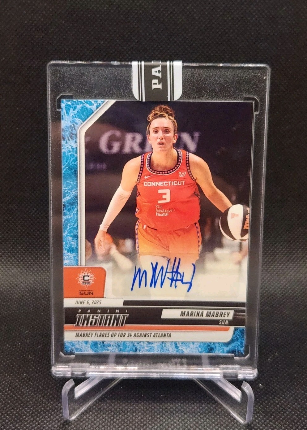 2025 Panini Instant WNBA #49 Marina Mabrey Water Auto /10 Connecticut Sun