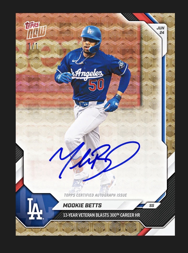 Mookie Betts – 2026 MLB Topps NOW® – 300 Career HRs Chance At 1/1 Auto Presale