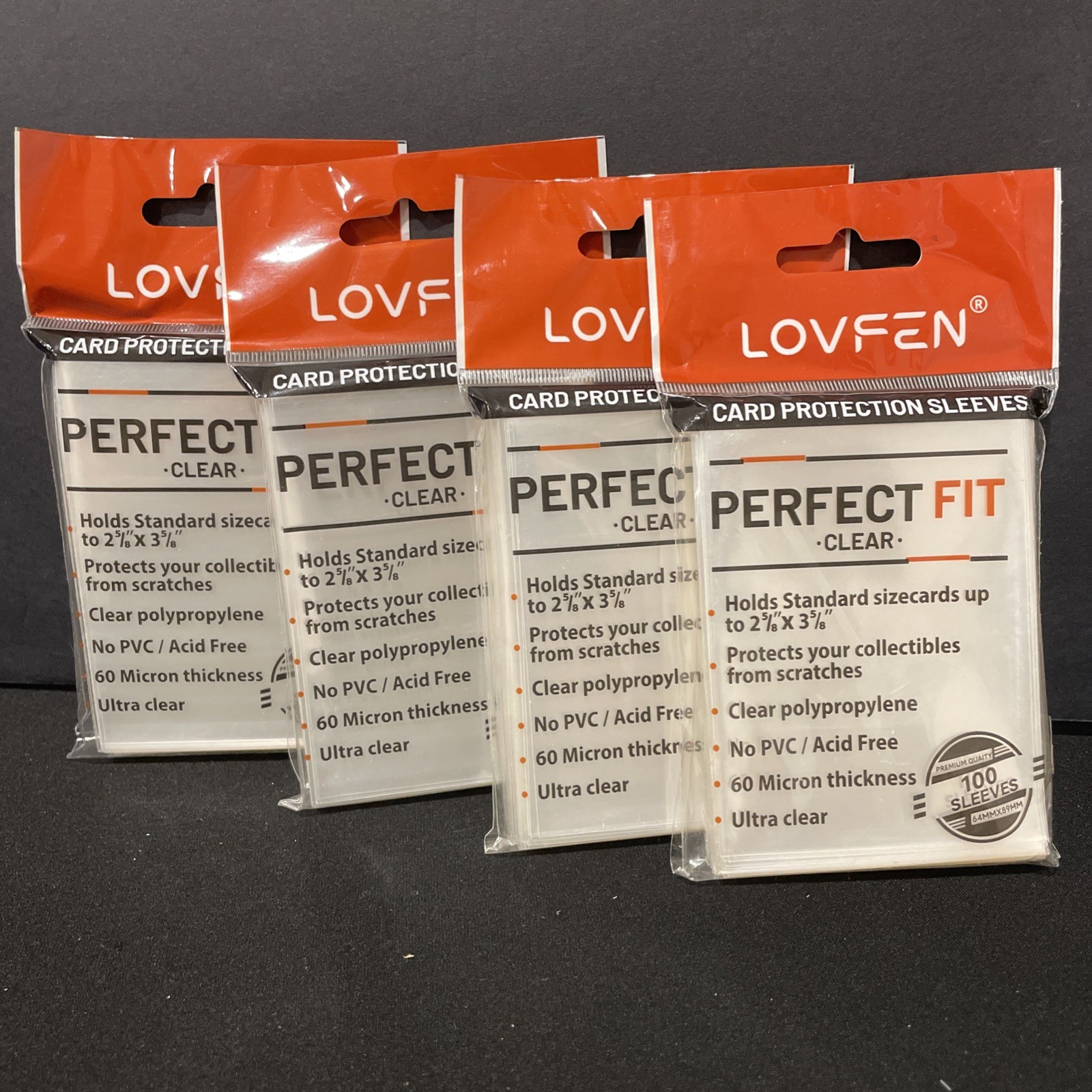 LOVFEN 400pc Penny Card Protection Sleeves *4 Packs of 100* Perfect Fit Clear