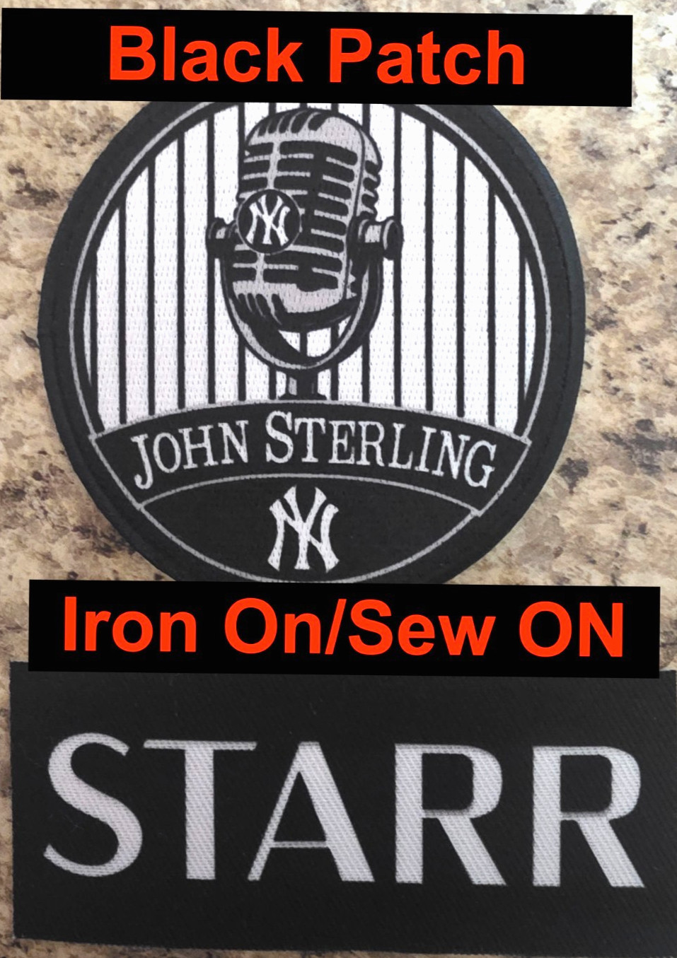 John Sterling Patch New York Yankees Memorial Patch + 2026 Starr Insurance Patch