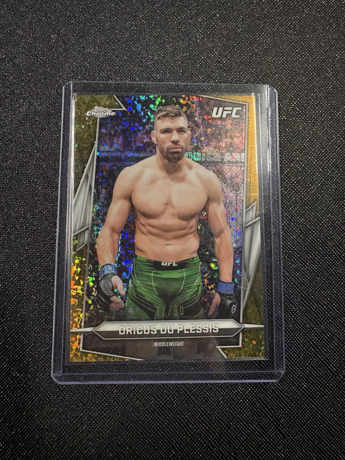 Topps Chrome UFC Dricus Du Plessis #110 /50 Mini Diamond MMA Trading Card