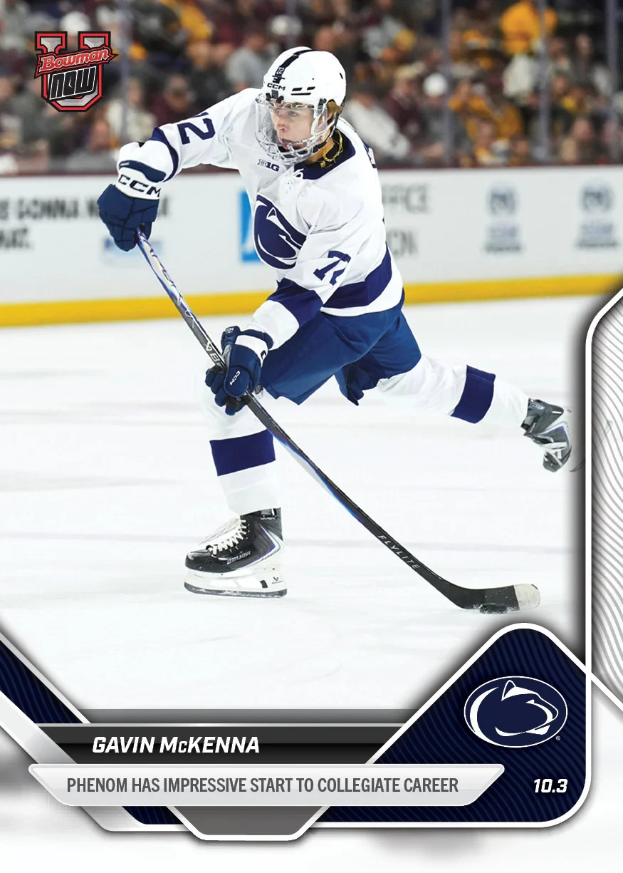 2025-26 Bowman U NOW Hockey #1 Gavin McKenna Penn State
