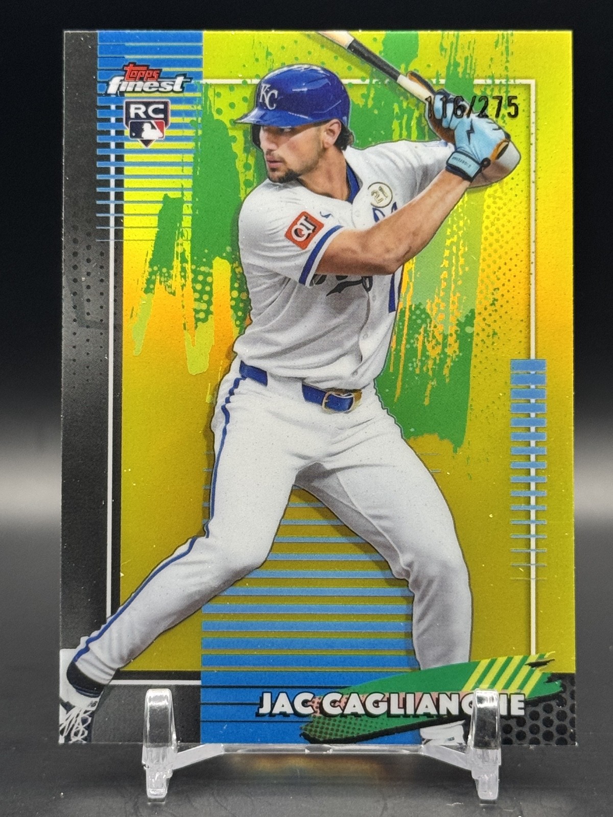 2026 Topps Finest Jac Caglianone RC Yellow Refractor /275 Royals #1