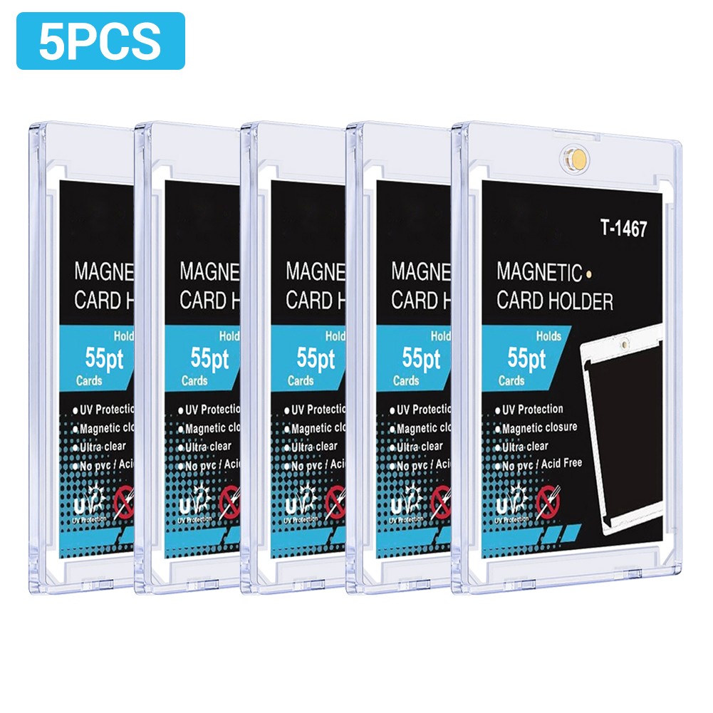 5PACK Clear Protector Card Holder for MTG TCG Collectable Sports Trading Cards