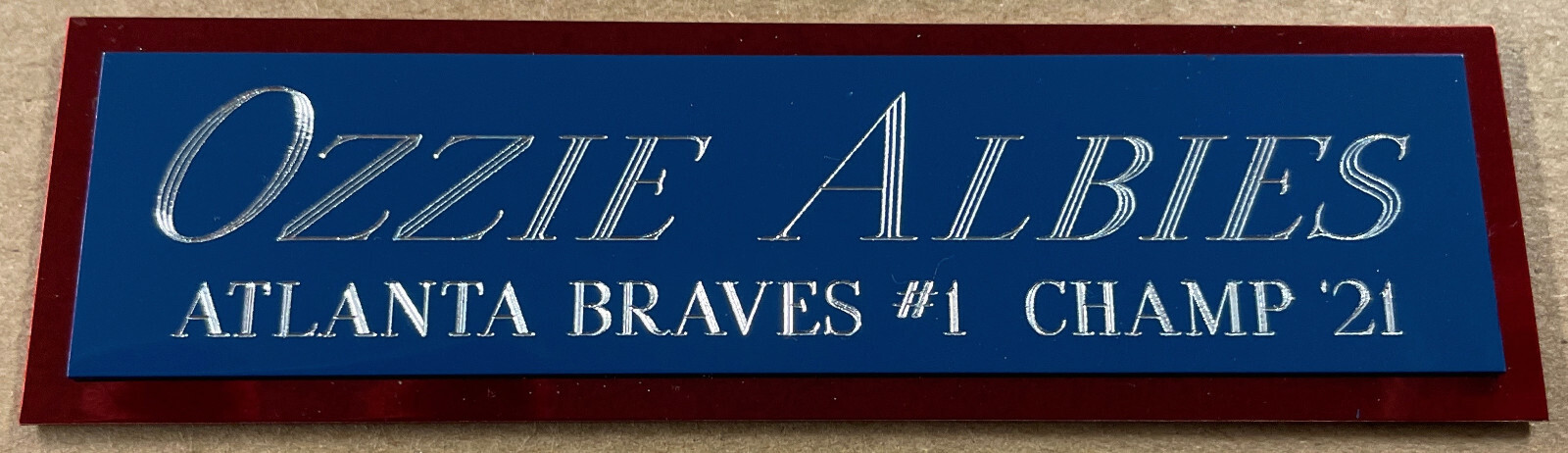 OZZIE ALBIES BRAVES NAMEPLATE FOR AUTOGRAPHED Signed BAT-JERSEY-BASEBALL-PHOTO