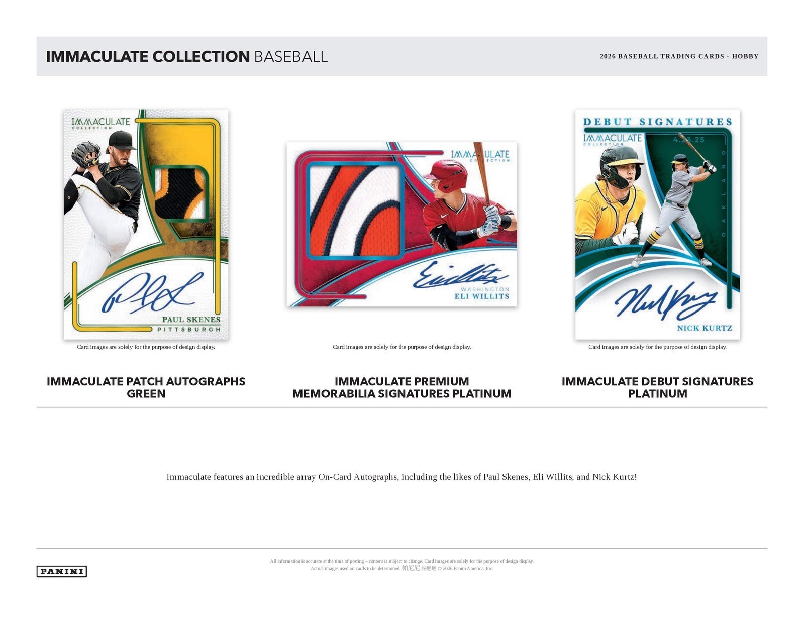 2026 Panini Immaculate Baseball MLB Factory Sealed Hobby Box
