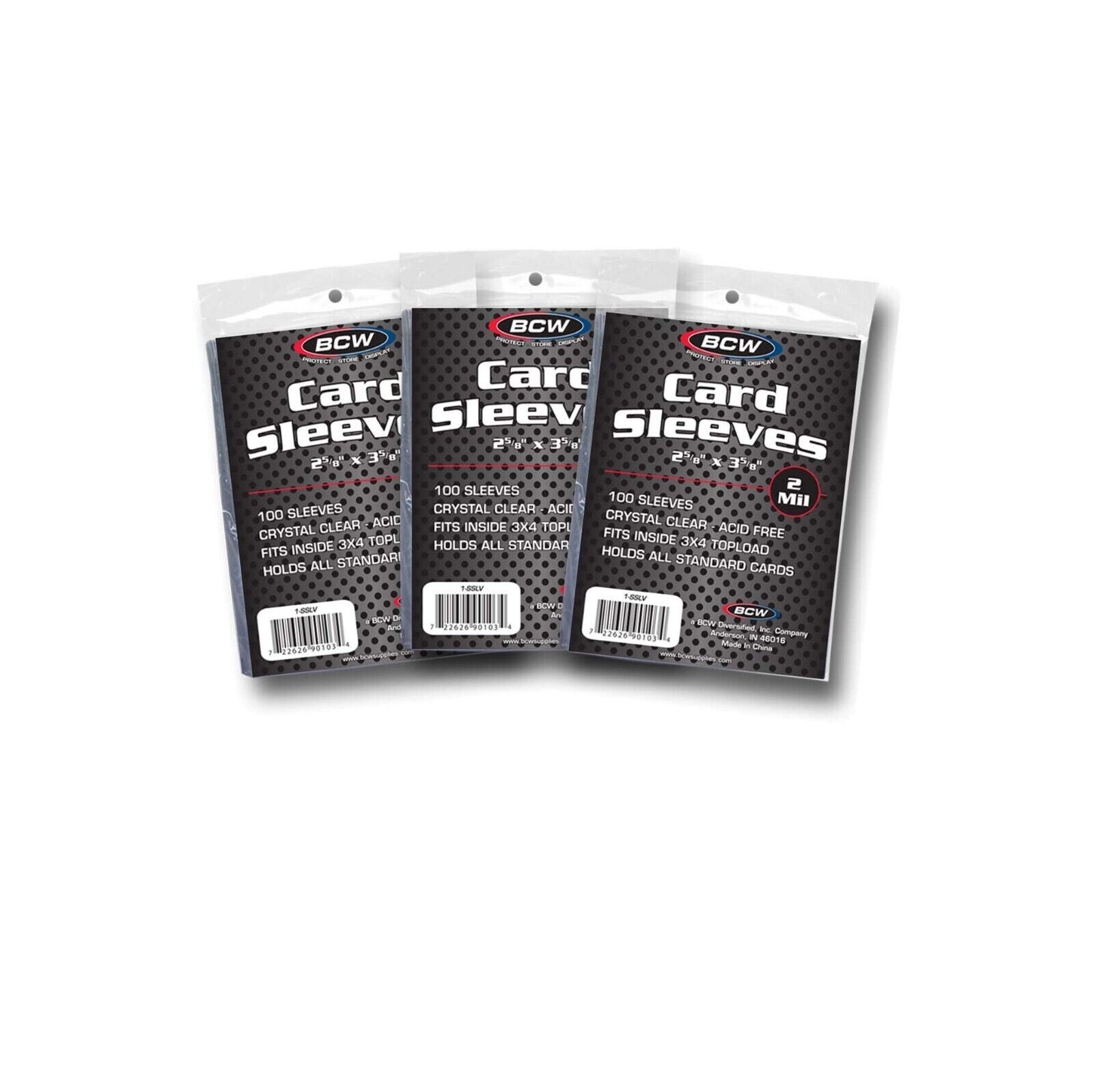 300 (3 Packs) BCW Soft Trading Card Sleeves Acid Free Crystal Clear Soft Sleeves