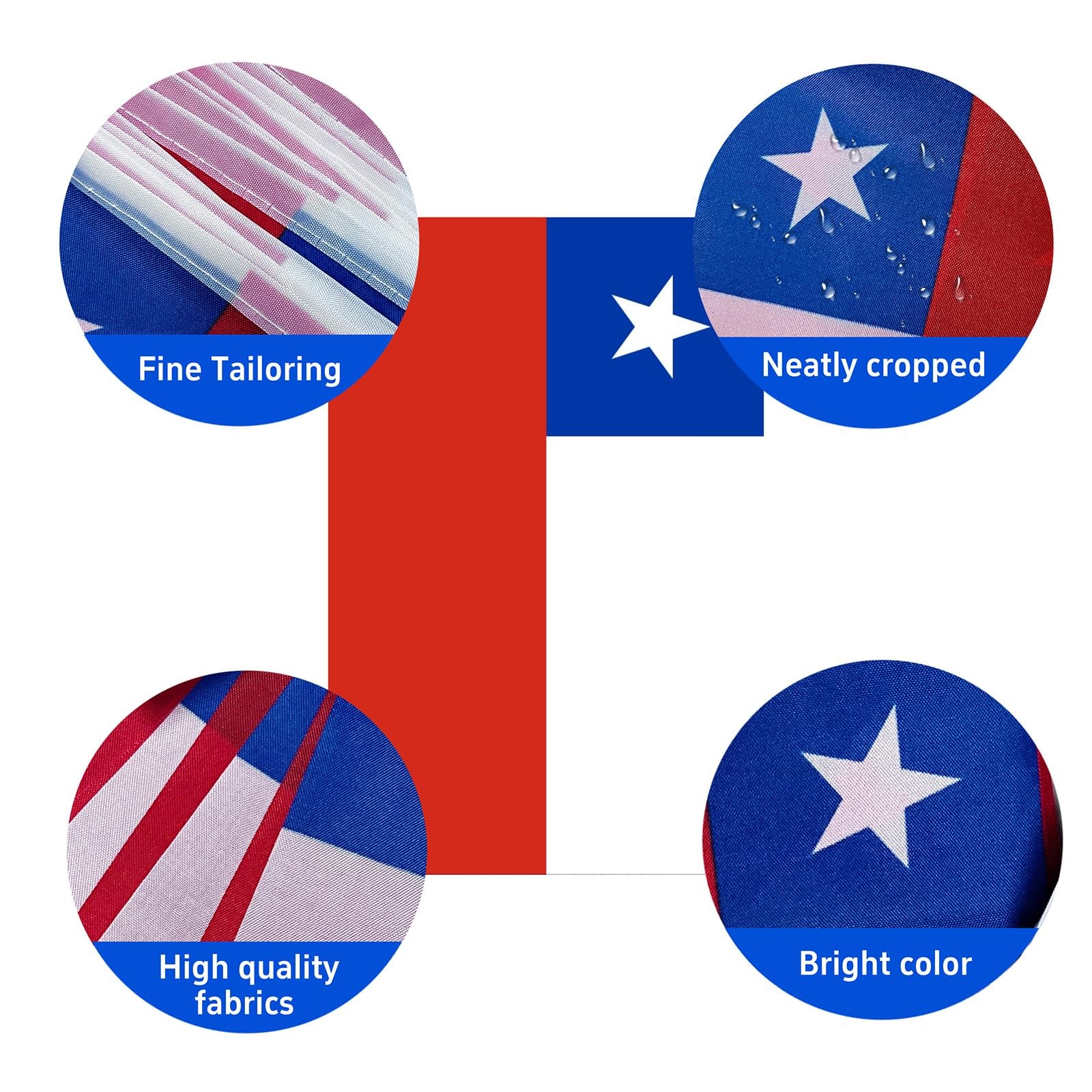 AhfuLife 30 Pcs Chile String Flags for 5.51×8.26 in-30 Pcs,