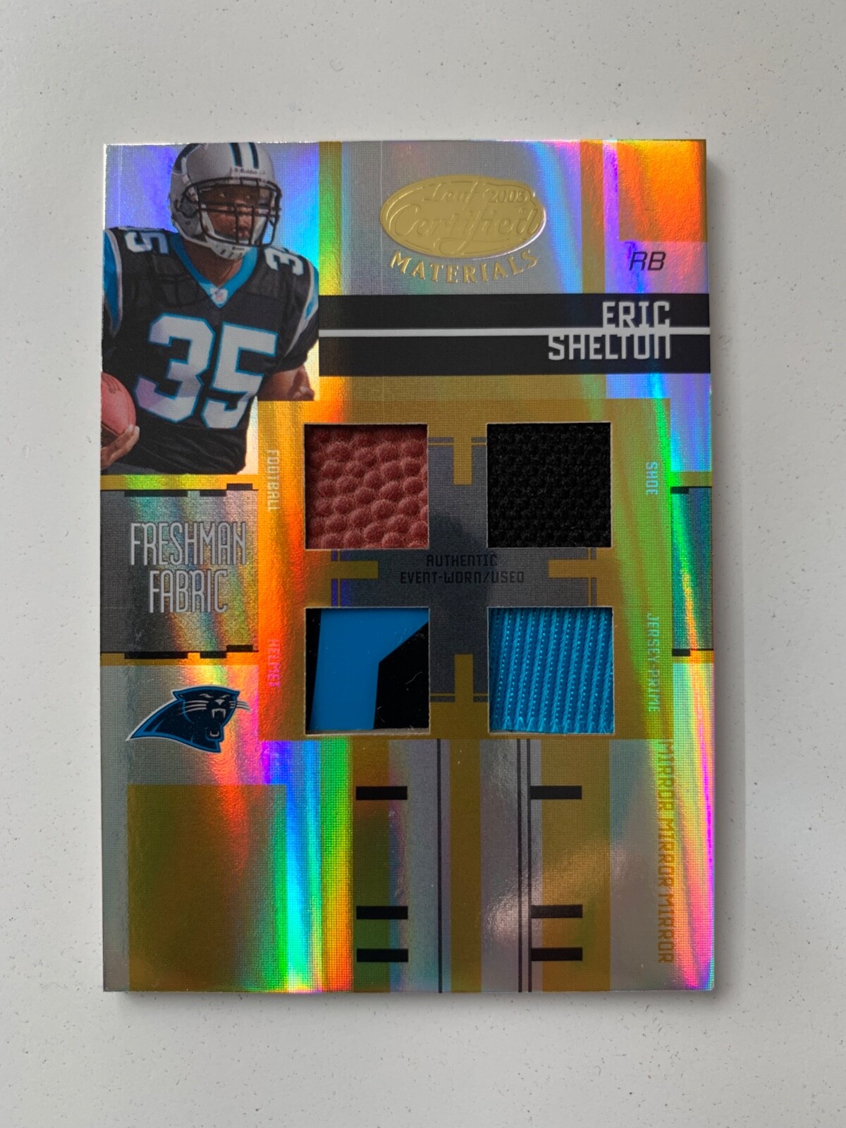 2005 Leaf Certified rc rainbow ERIC SHELTON 1/1 /5 /25/50/150 Carolina Panthers