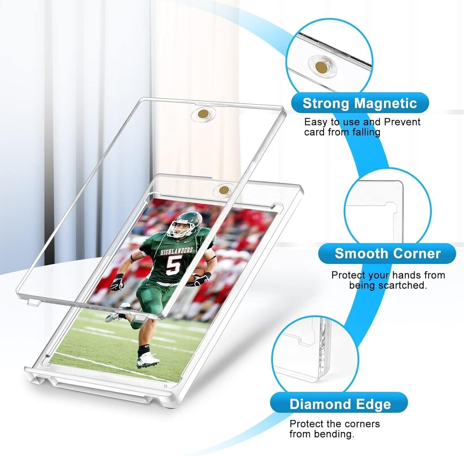 200 Pack Magnetic One Touch Card Holder For 35PT Standard Sports Trading Cards