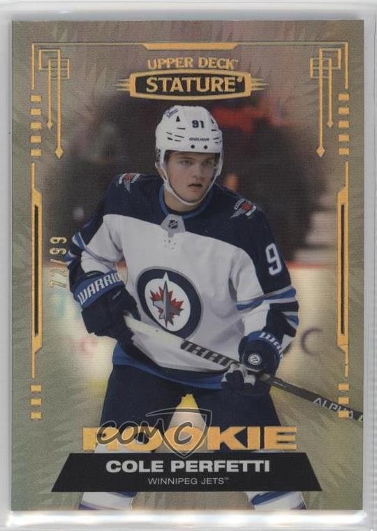 2021 Upper Deck Stature Rookies Photo Variant 72/99 Cole Perfetti Rookie RC 14sr