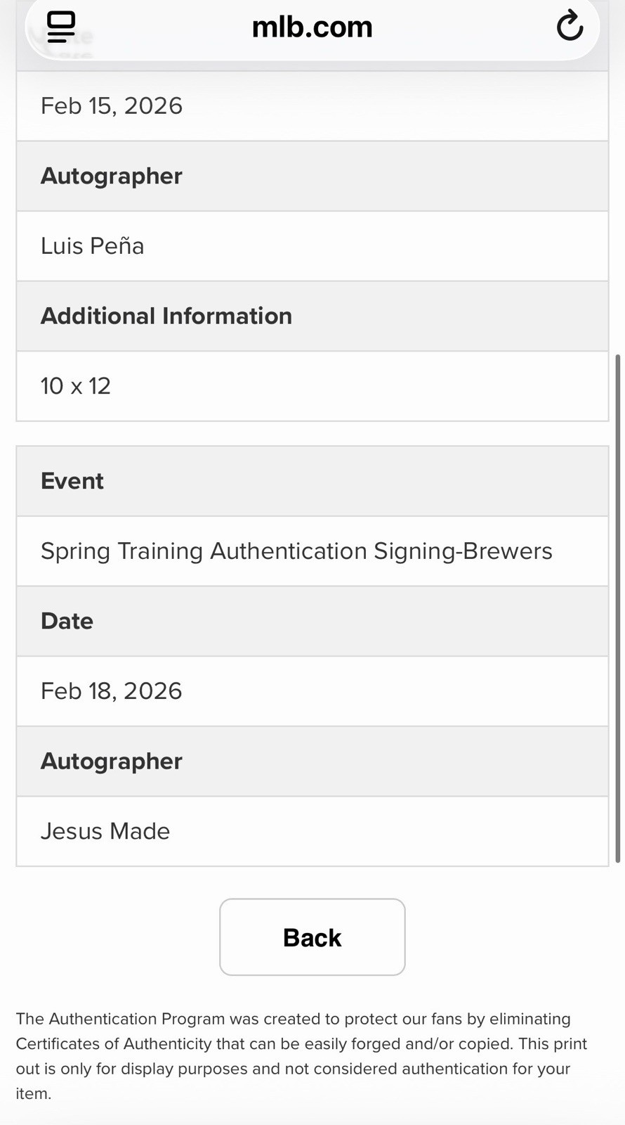 Jesus Made Luis Pena Auto Baseball America Cover Print Brewers MLB Authentic