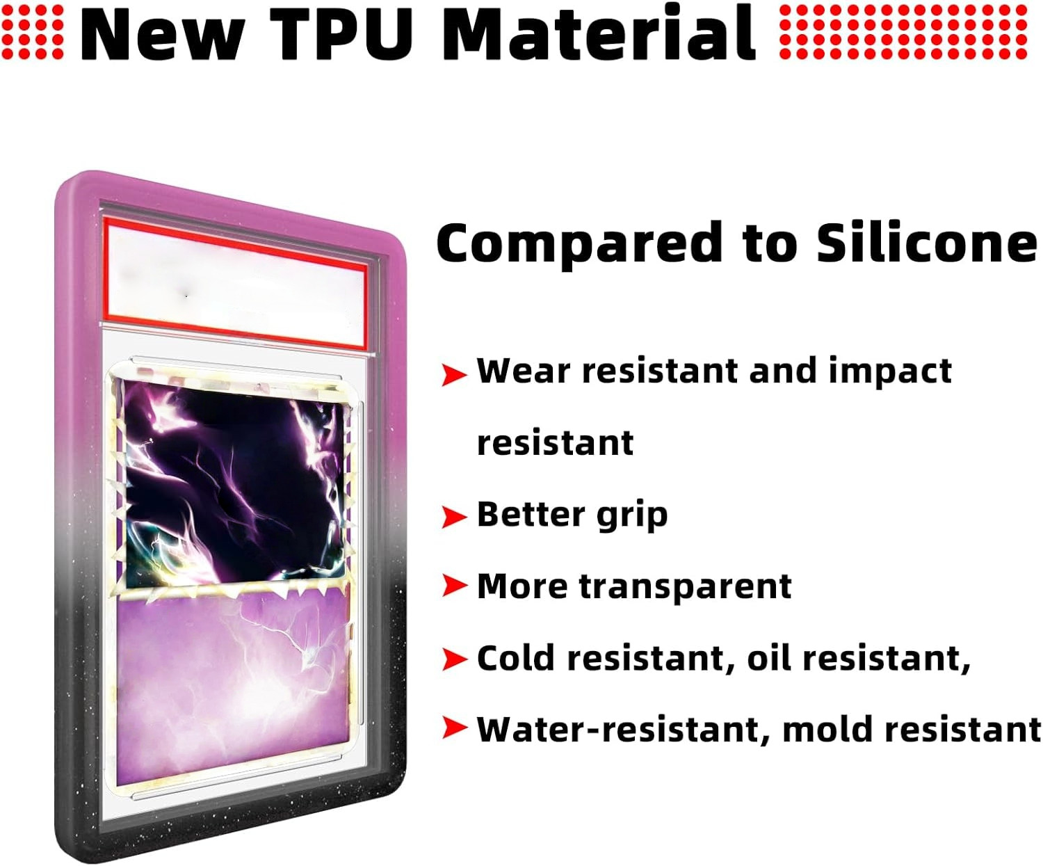 Gradient For PSA Graded Card Slab Bumper Guard Protector Case Skin TPU-11 Colors