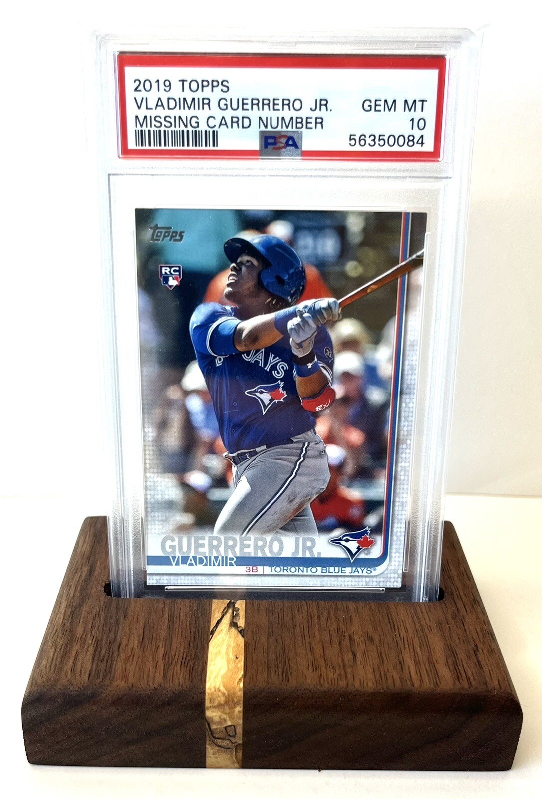 PSA Graded Trading Card Display Stand Butcher Block Stand Walnut & Maple