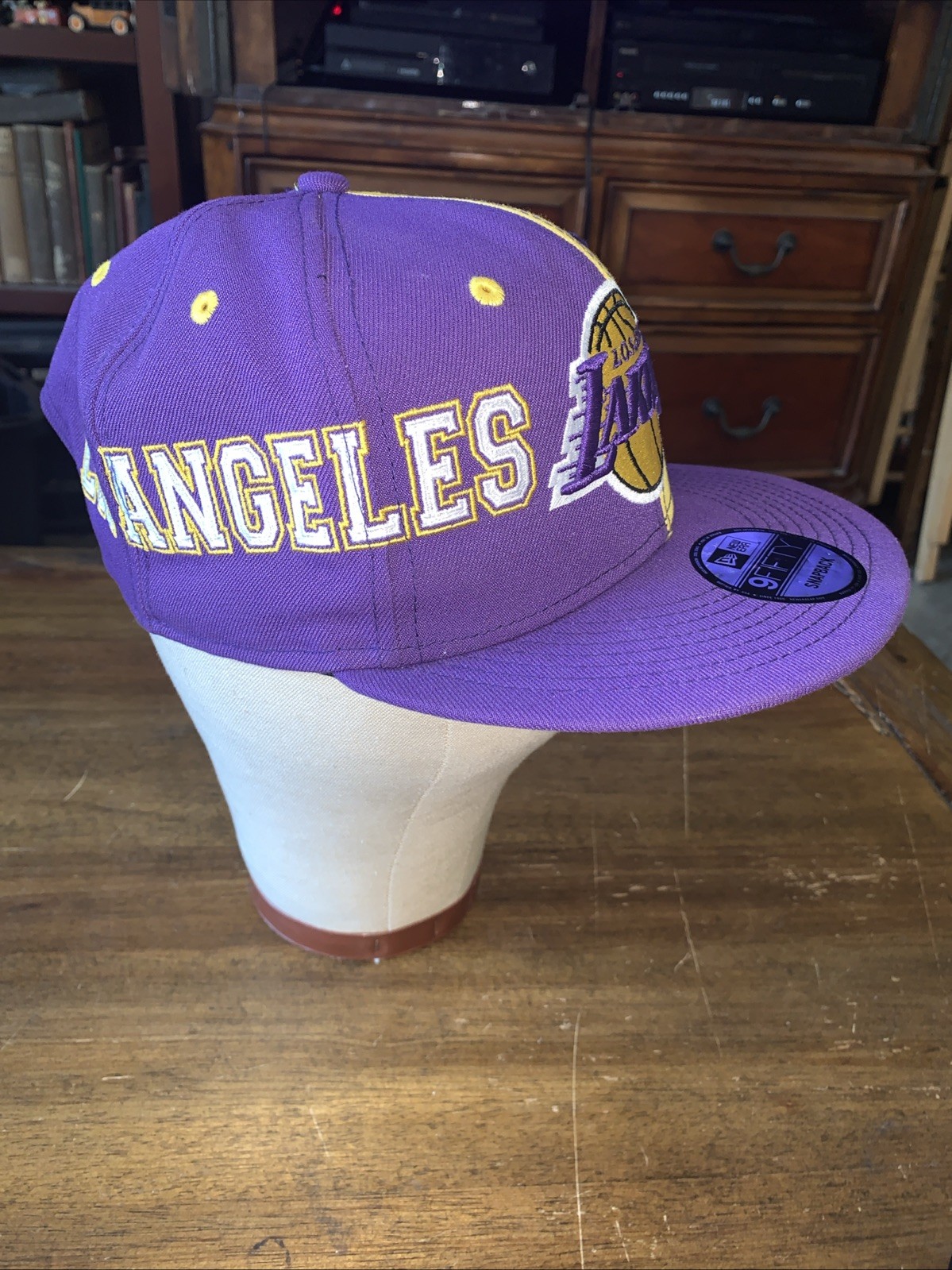 Los Angeles Lakers New Era Team Split 9FIFTY Snap Back Hat-Purple/Yellow