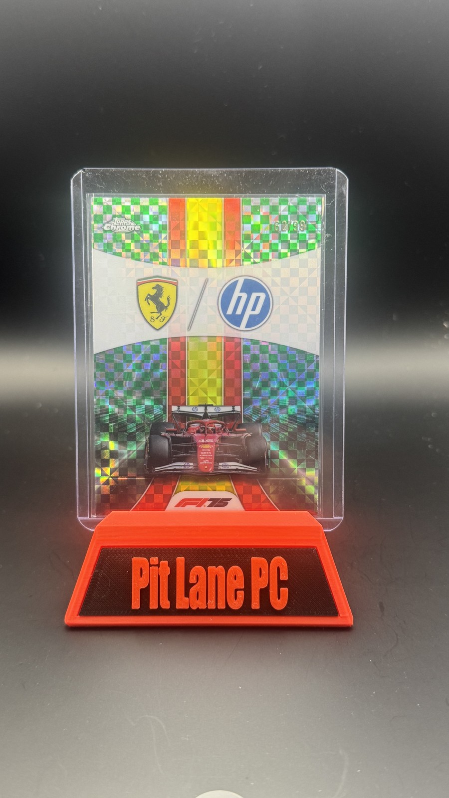 2025 Topps Chrome Formula 1 #175 Scuderia Ferrari HP Logo, Green Checker #/99